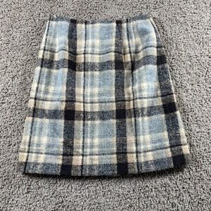 Talbots Plaid Wool Blend Pencil mini Skirt Size 4P preppy dark academia career